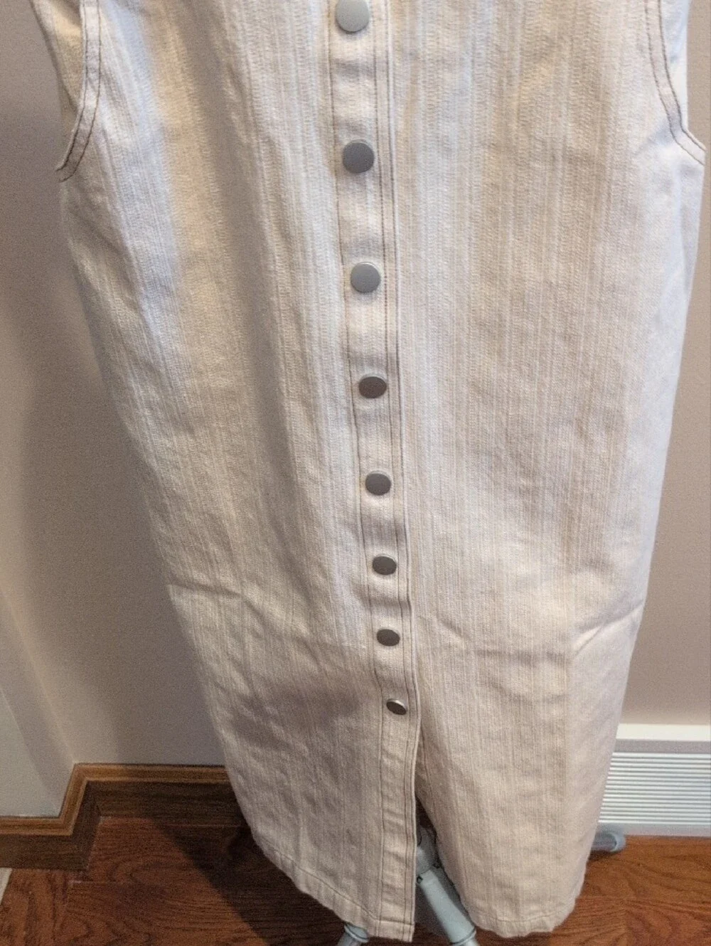 Women's Cloud Ten Denim Cream Button-Front Overall Jumper - Picture 7 of 11